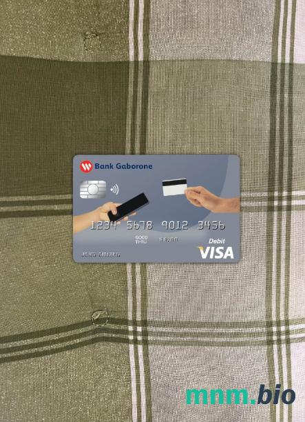 Botswana bank Gaborone wygląd zdjęcia karty wizowej skan PSD + zdjęcie